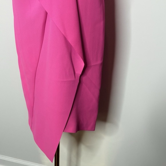 Pinko GAFF ABITO Fuchsia Ruffle Midi Dress IT 38 US 2 Elegant Cocktail - Picture 7 of 15